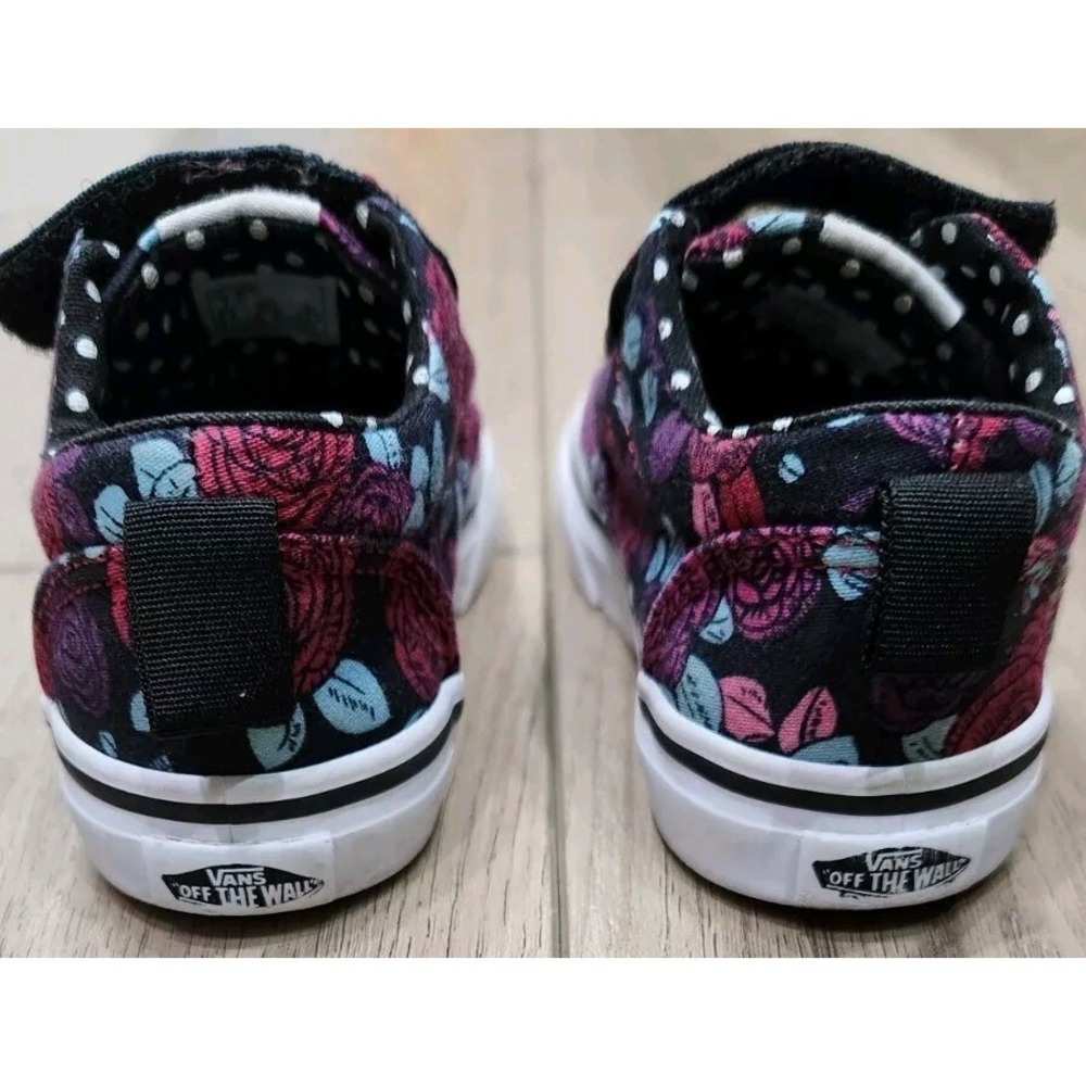 Vans Off The Wall Floral Roses Girls Toddler Size 7 Pink Purple‎ - Picture 2 of 8